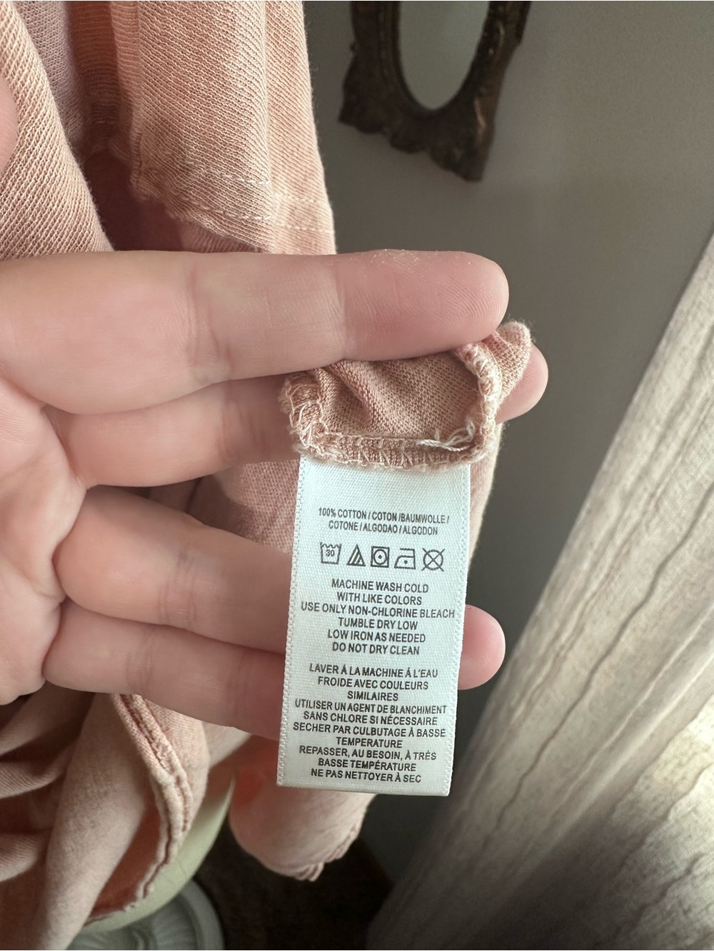 Free People We The Free Blush Pink Oversized Distressed Babydoll Tee - Picture 5 of 5